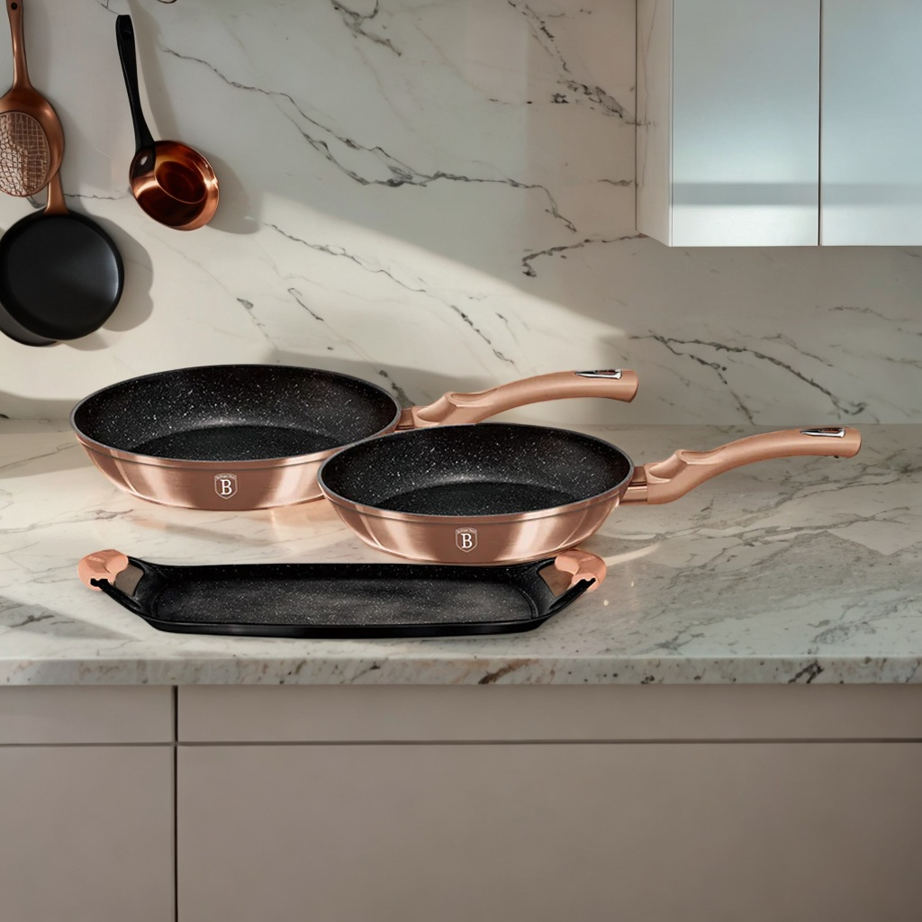 ENSEMBLE DE 2 POÊLES À FRIRE ET ASSIETTES À GRILLER