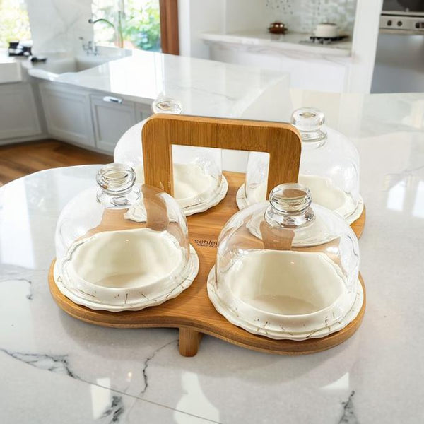 PRESENTOIR EN PORCELAINE 4 PIECES