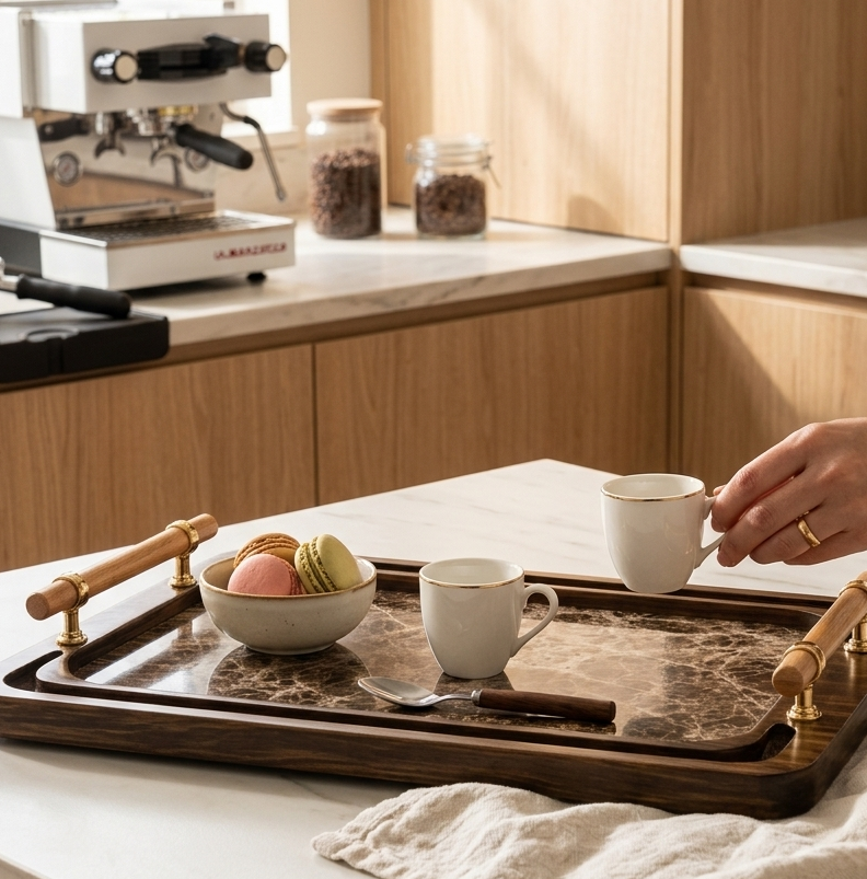 Set de 3 Plateaux Marbre | La Touche Douce & Naturelle