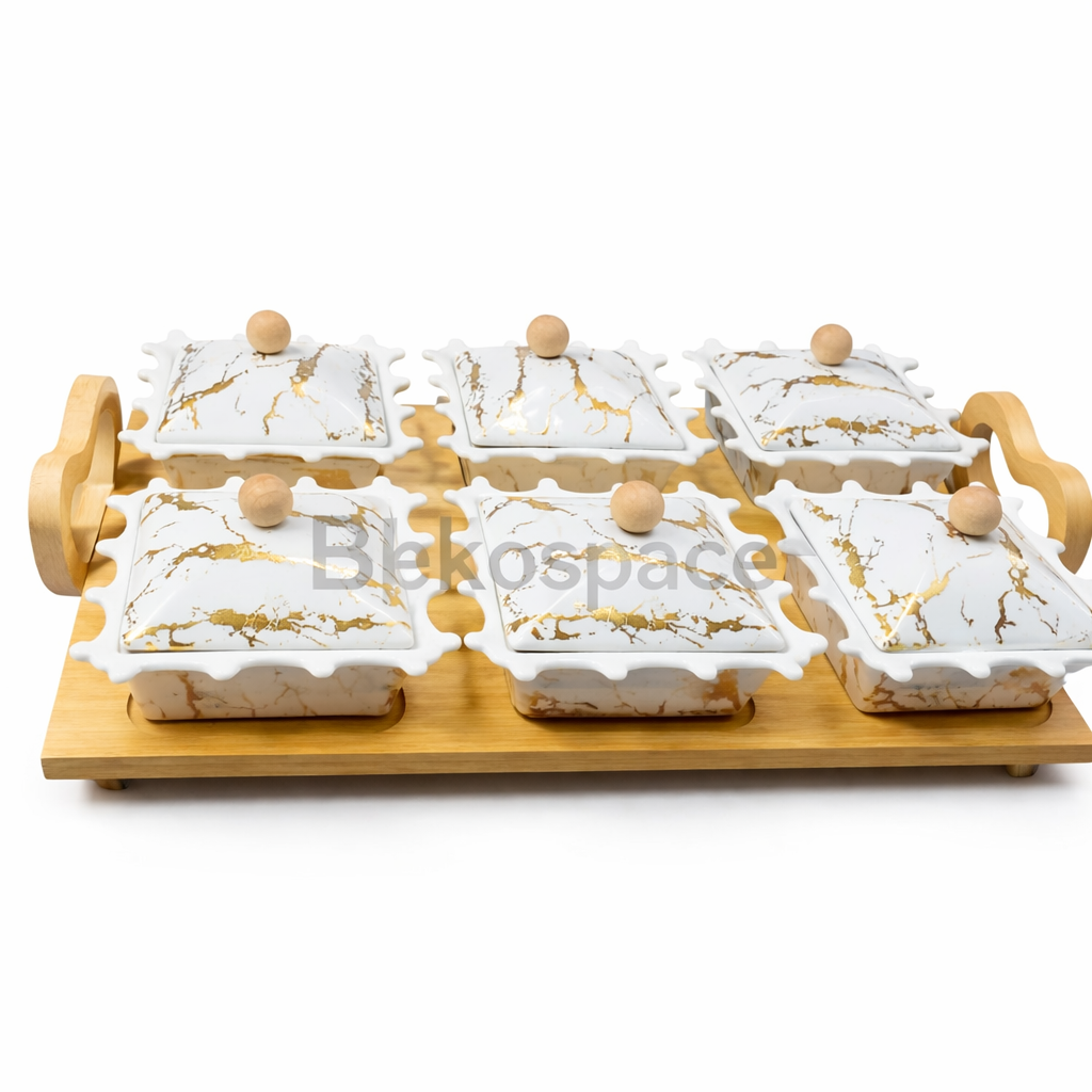 SET 4 RAMEQUIN EN PORCELAINE