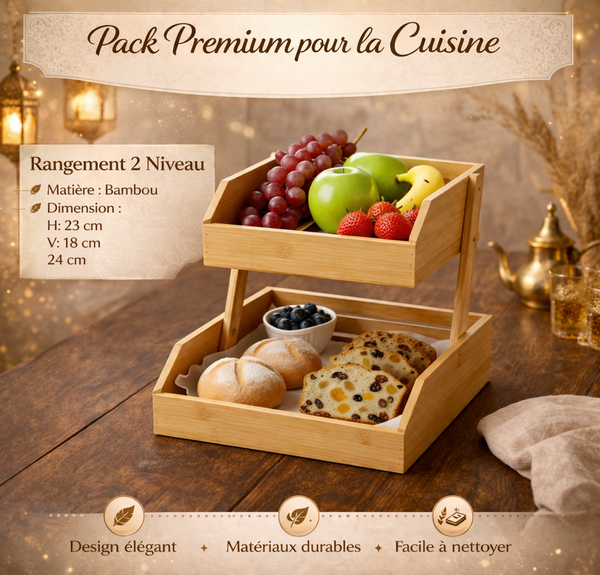 RANGEMENT 2 NIVEAUX EN BAMBOU