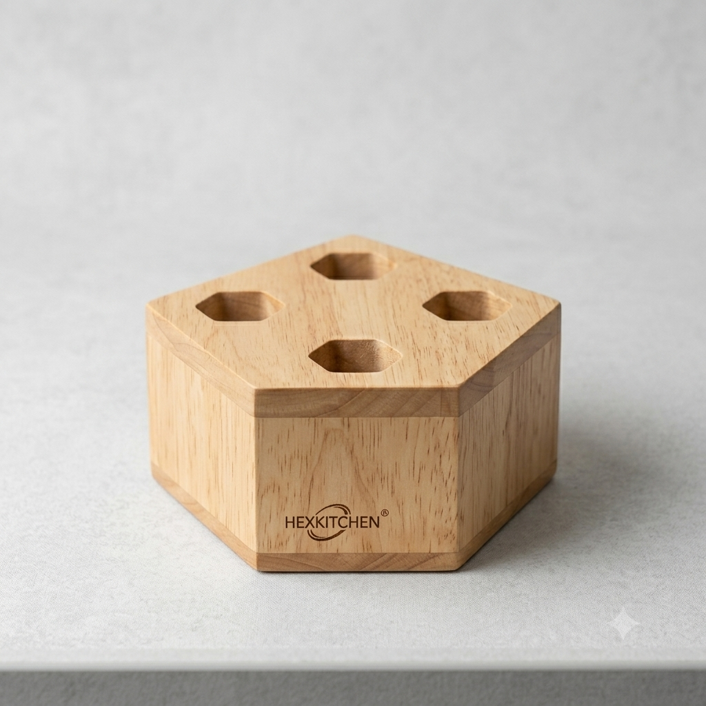 Set de 5 Ustensiles de Cuisine en Bambou Blanc