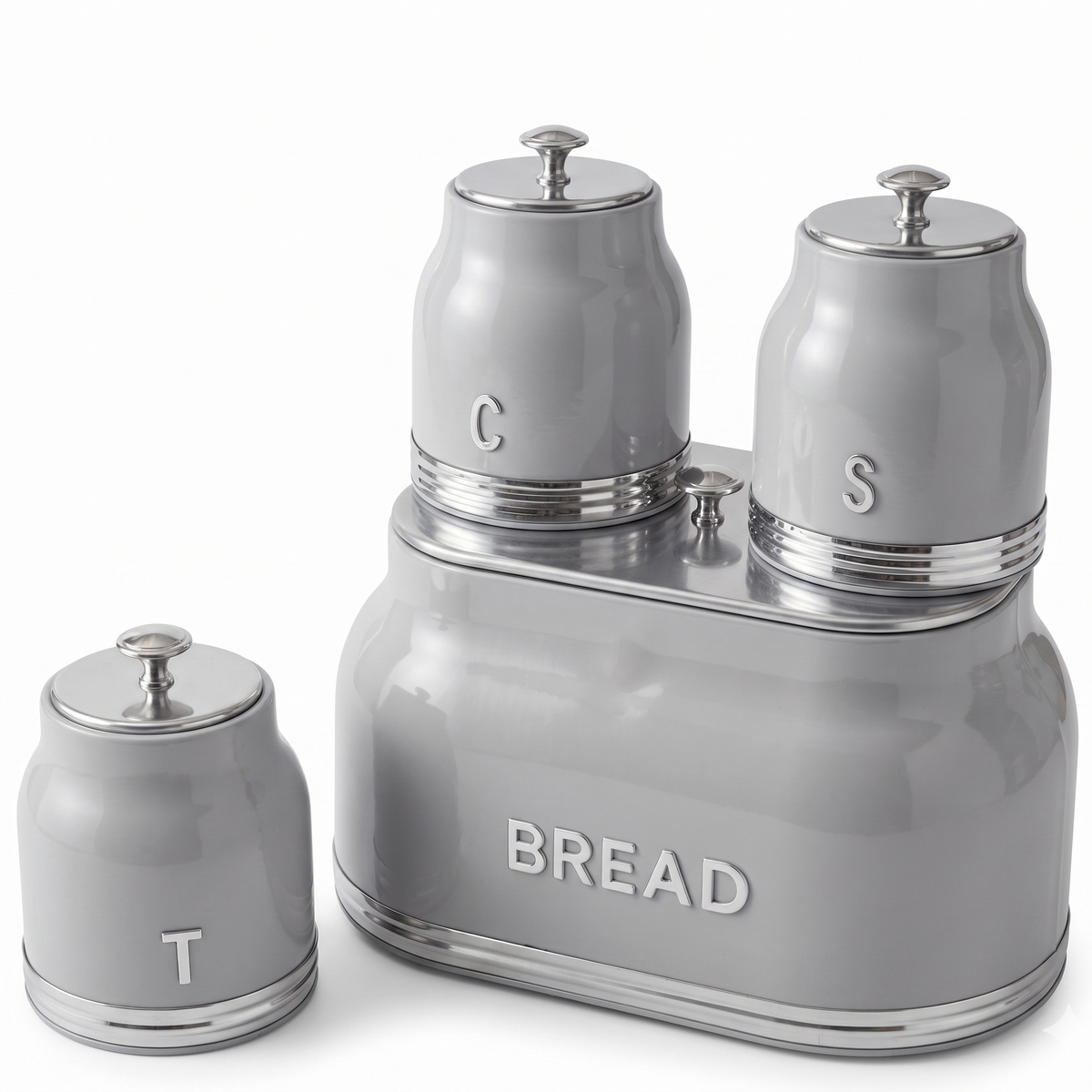 Set Boîte à Pain & 3 Bocaux Gourmet & Collection Rétro Chic