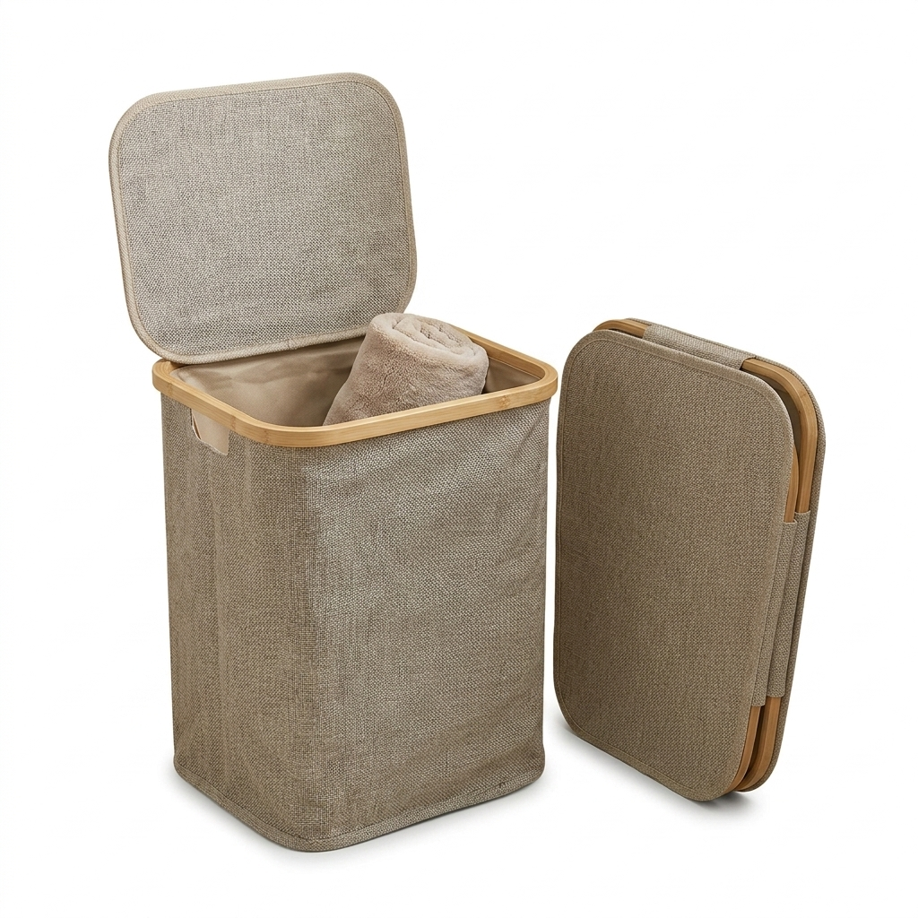 Panier à Linge En Tissu I Poignées De Transport Faciles