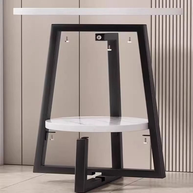 Table D'appoint Avec Plateau Effet Marbre I Double Niveau