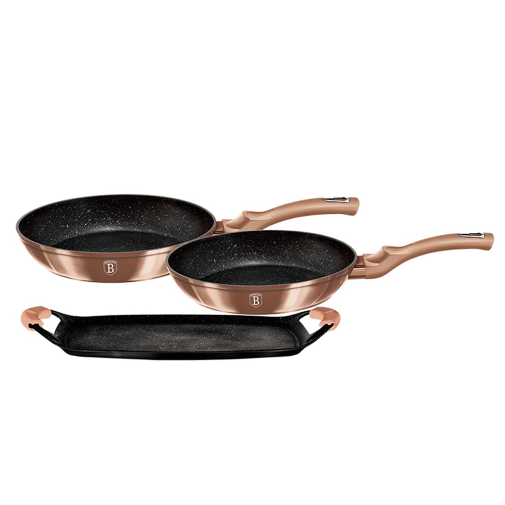 ENSEMBLE DE 2 POÊLES À FRIRE ET ASSIETTES À GRILLER