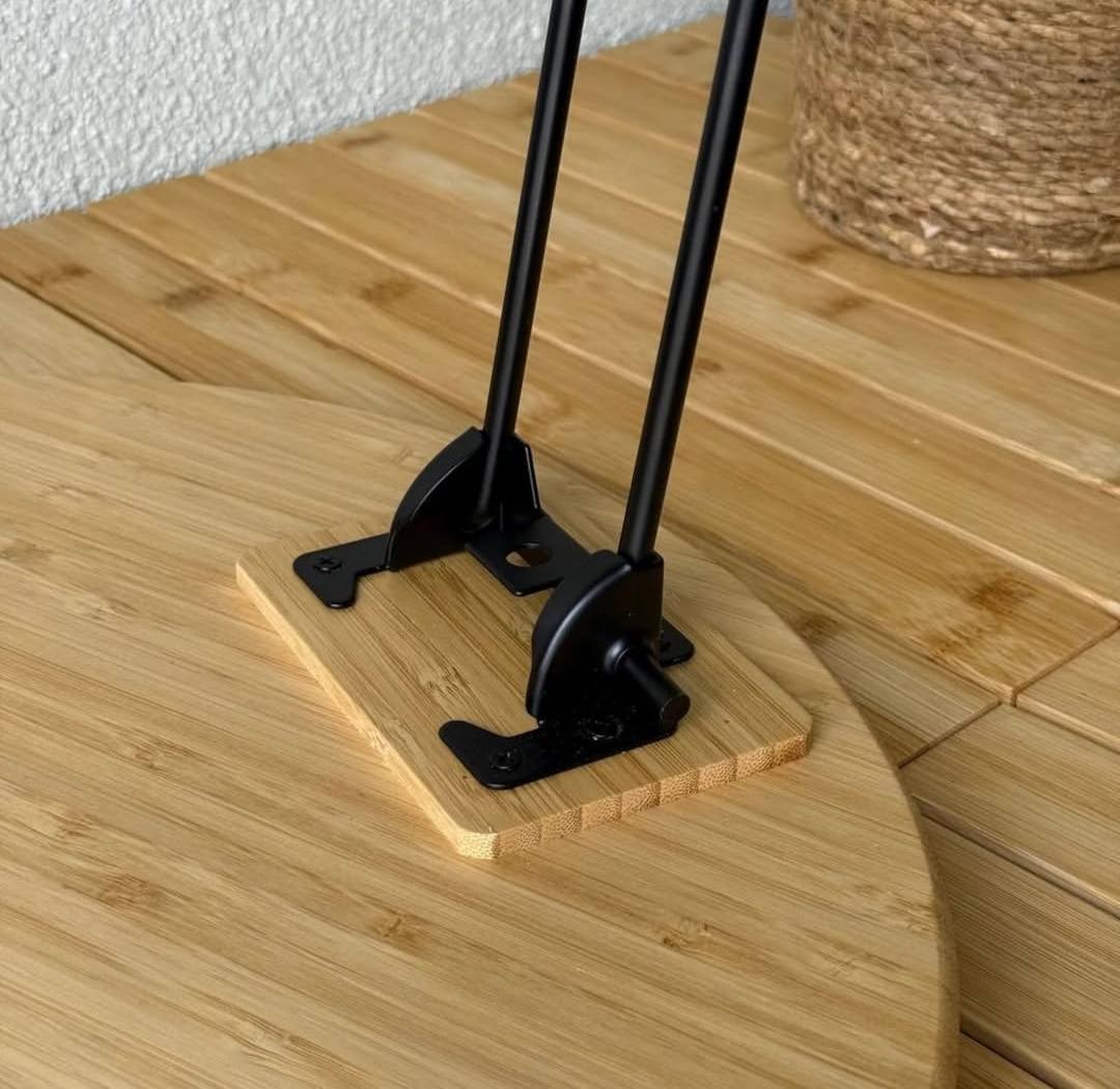 Table Basse Ronde Pliante en Bois I Pieds Métal