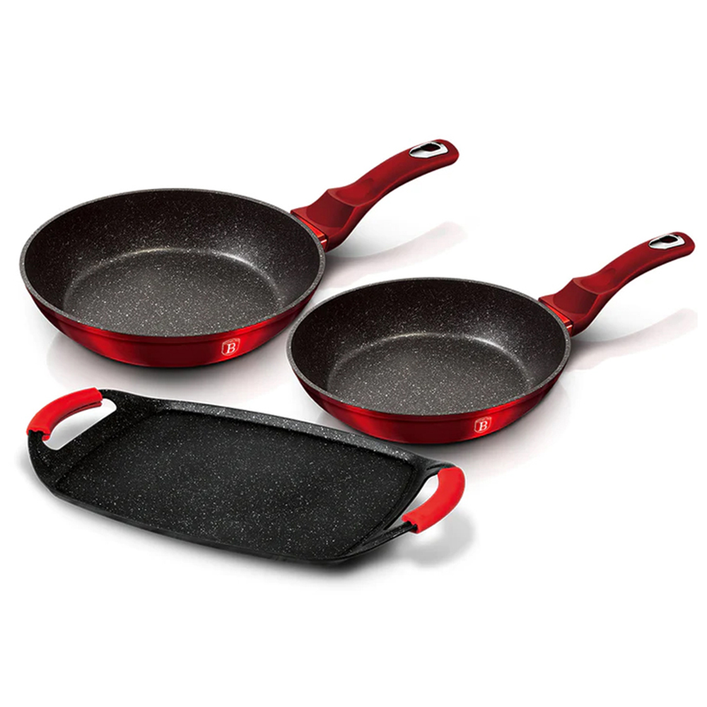 ENSEMBLE DE 2 POÊLES À FRIRE ET ASSIETTES À GRILLER