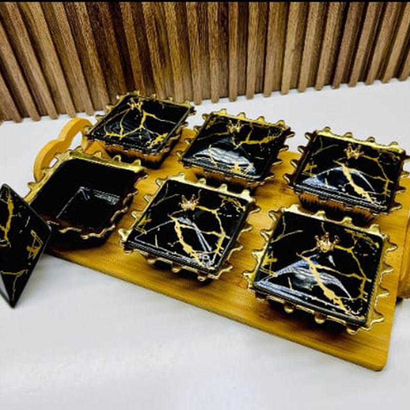 SET 6 POTS EN PORCELAINE