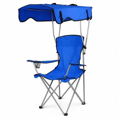 Chaise de Camping Pliante / Auvent Anti-UV Intégré