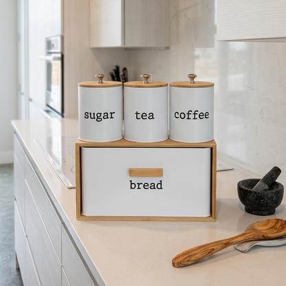 Ensemble de cuisine avec 3 bocaux | Stockage pratique