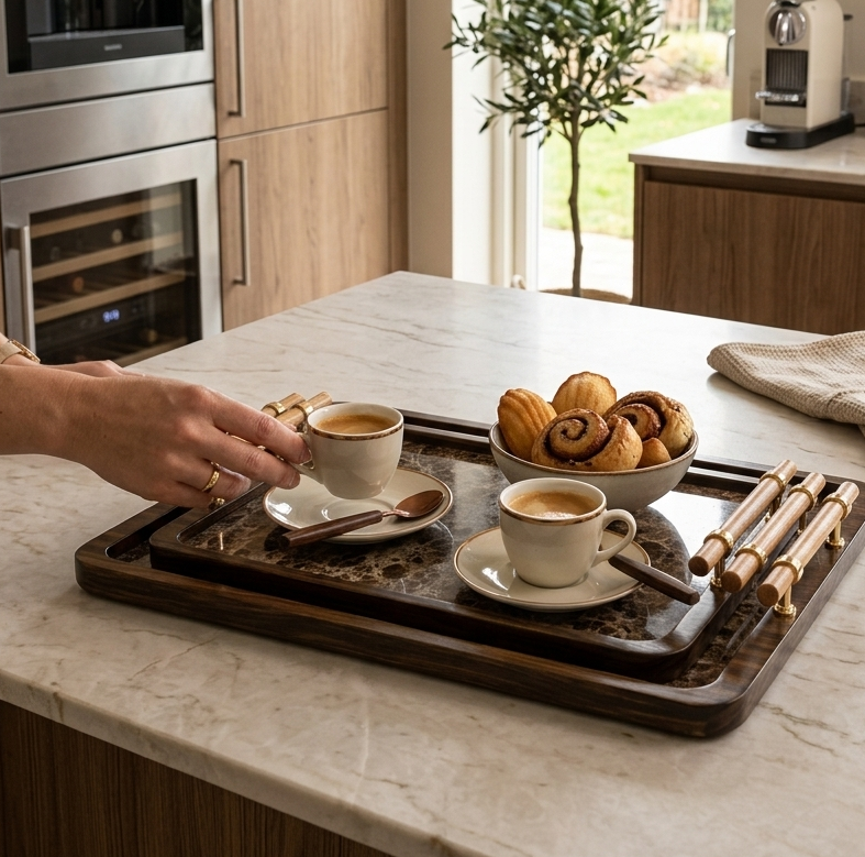 Set de 3 Plateaux Marbre | La Touche Douce & Naturelle