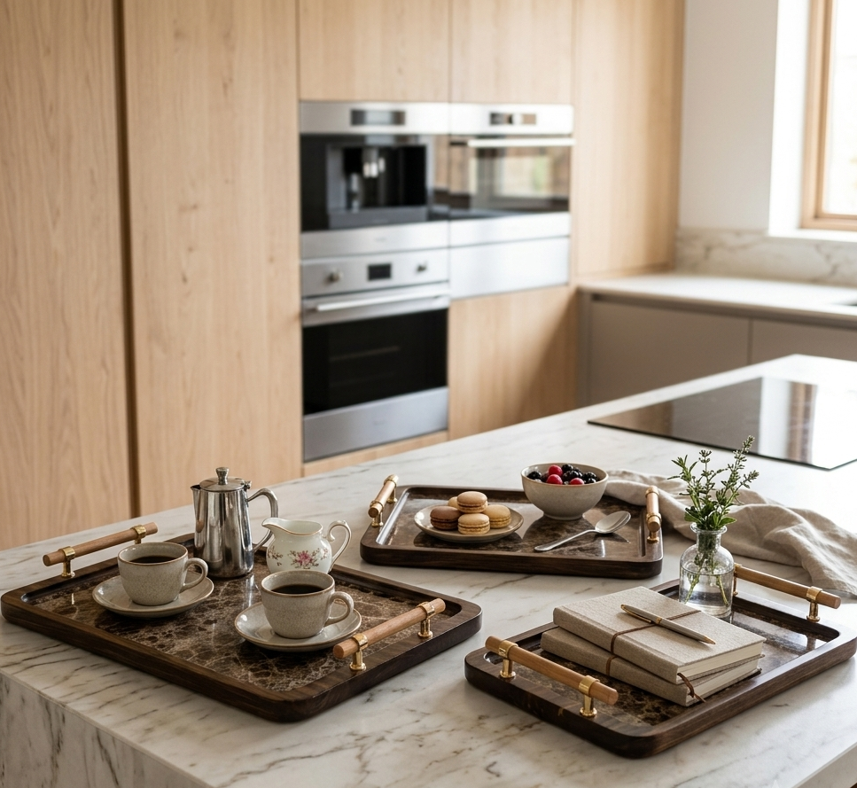 Set de 3 Plateaux Marbre | La Touche Douce & Naturelle