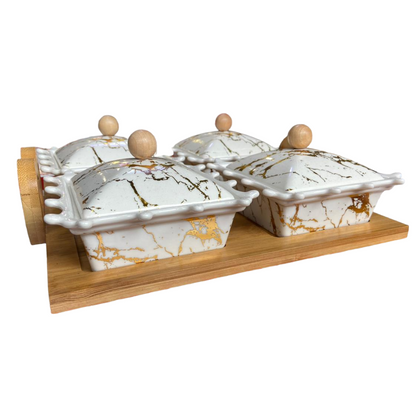 SET 4 RAMEQUIN EN PORCELAINE ORAMY