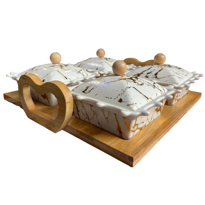 SET 4 RAMEQUIN EN PORCELAINE ORAMY