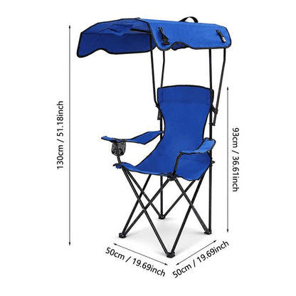 Chaise de Camping Pliante / Auvent Anti-UV Intégré