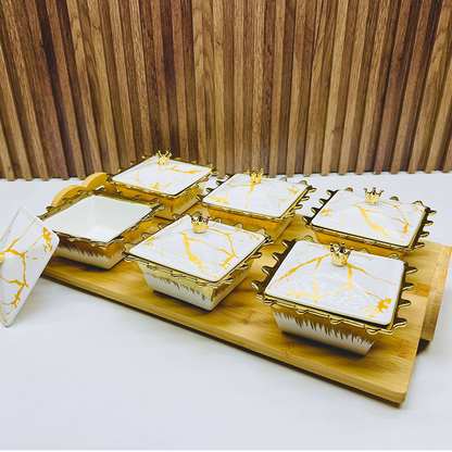 SET 6 POTS EN PORCELAINE