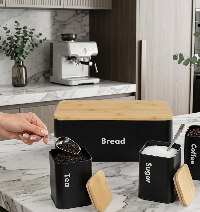 Ensemble de cuisine avec 3 bocaux | Conservation Optimale