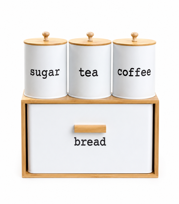 Ensemble de cuisine avec 3 bocaux | Stockage pratique