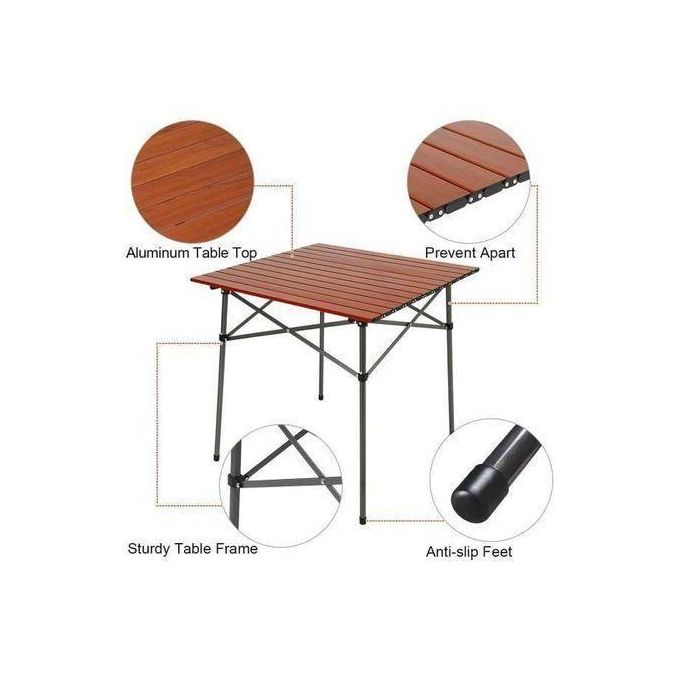 Table de Camping Pliante en Bois I Solide Et Facile à Transporter