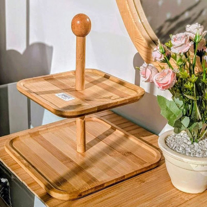 PRÉSENTOIR À GÂTEAU EN BAMBOU