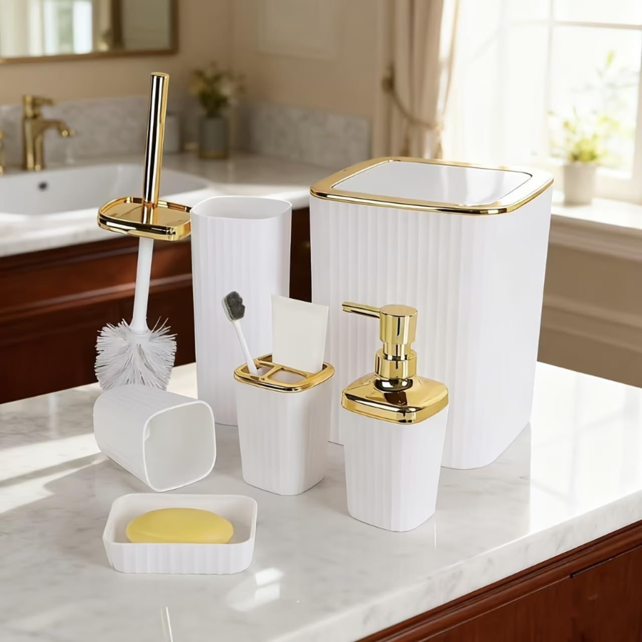 Ensemble De Salle De Bain 6 Pièces En Plastique