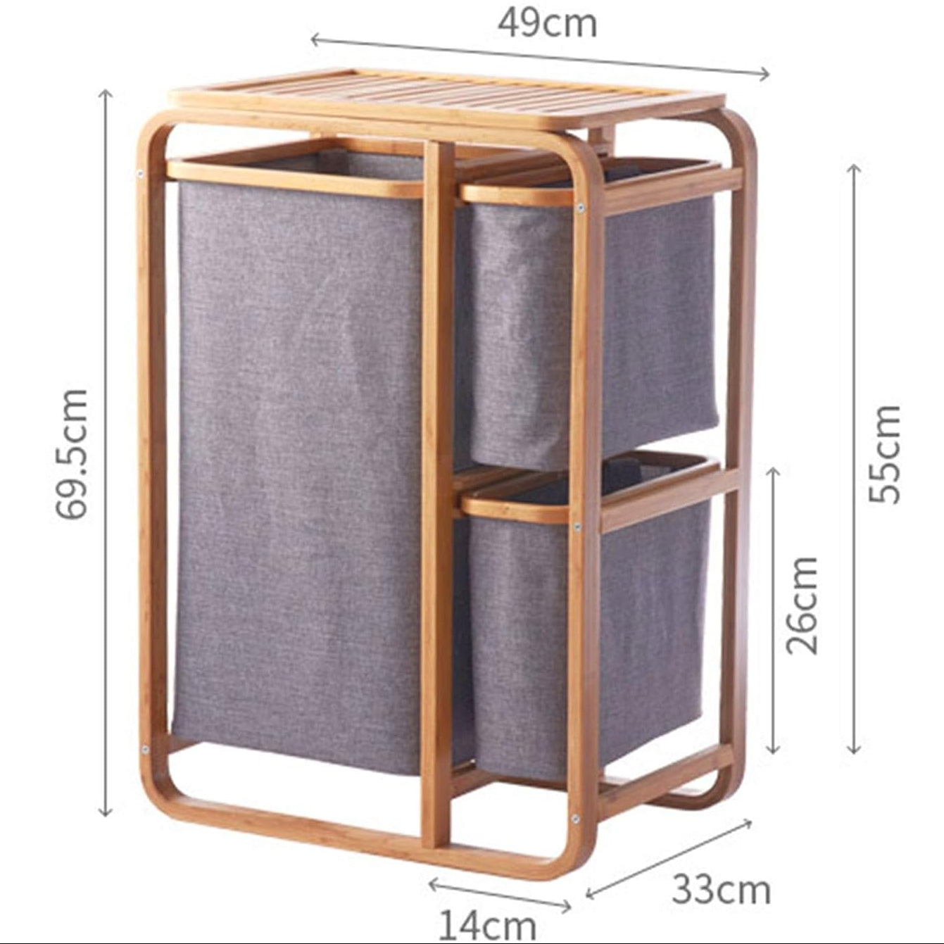 Panier à Linge Scandinave Bambou & Sac Amovible