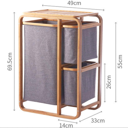 Panier à Linge Scandinave Bambou & Sac Amovible