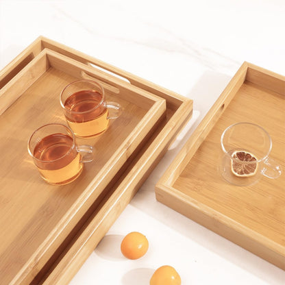SET DE 3 PLATEAUX EN BAMBOU