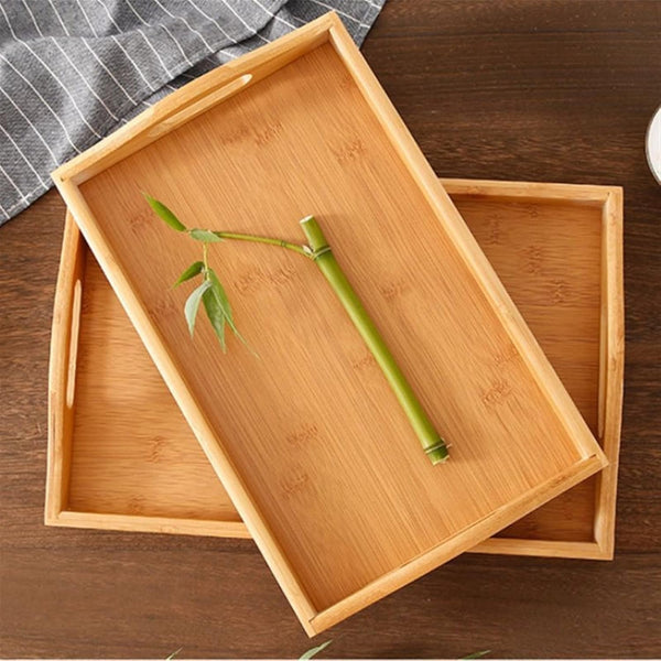 SET DE 3 PLATEAUX EN BAMBOU