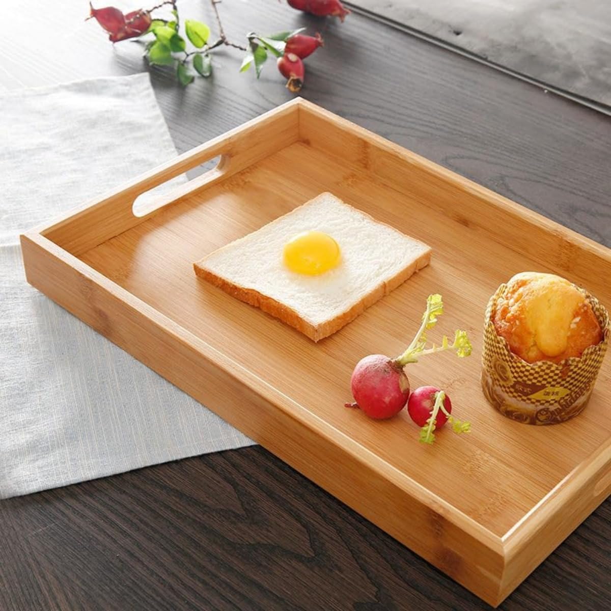 SET DE 3 PLATEAUX EN BAMBOU