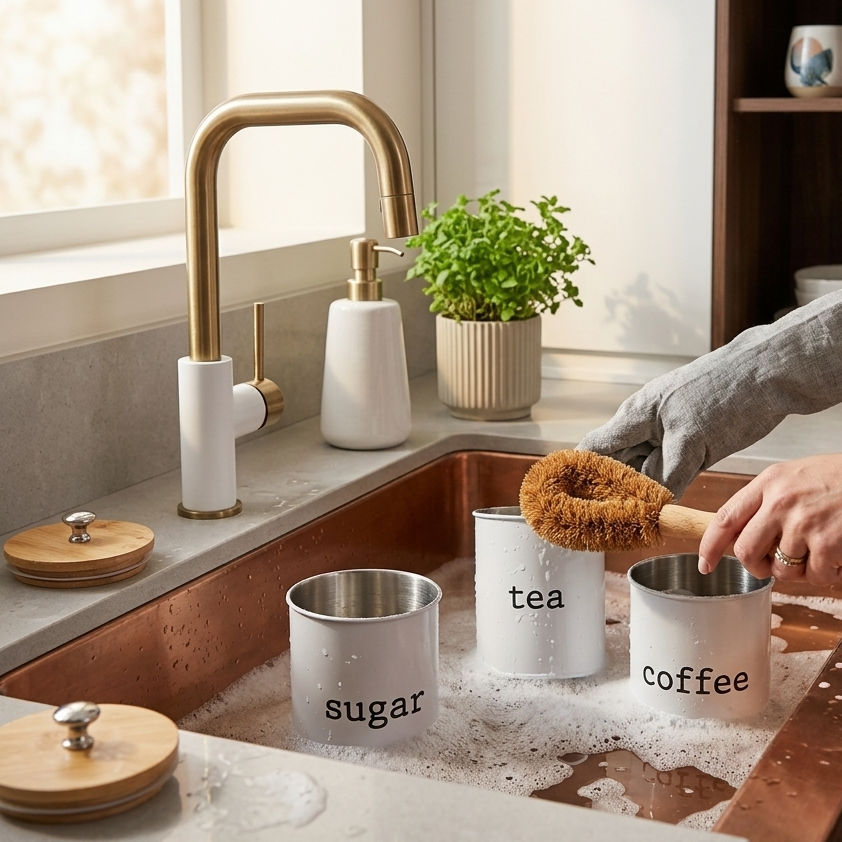 Ensemble de cuisine avec 3 bocaux | Stockage pratique