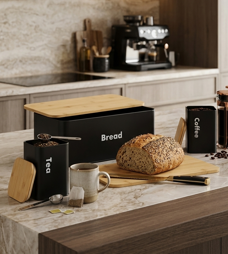 Ensemble de cuisine avec 3 bocaux | Conservation Optimale