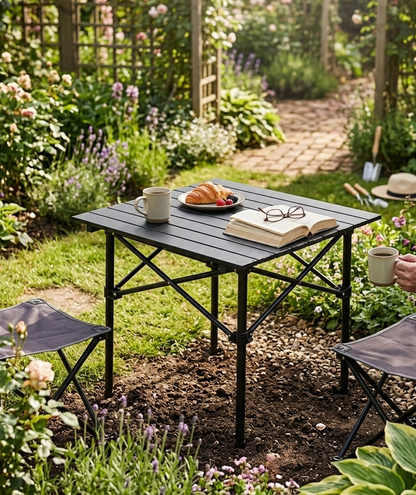 Table de Camping Pliante en Bois I Solide Et Facile à Transporter
