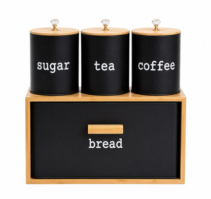 Ensemble de cuisine avec 3 bocaux | Stockage pratique