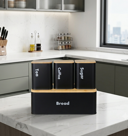 Ensemble de cuisine avec 3 bocaux | Conservation Optimale