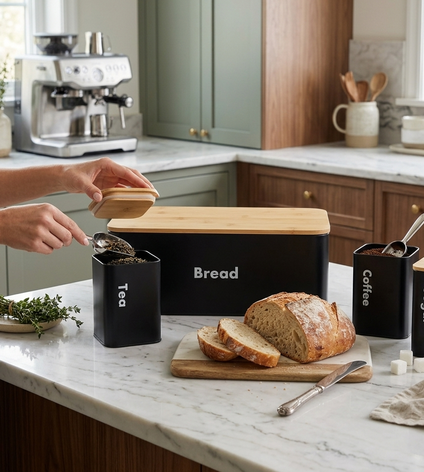 Ensemble de cuisine avec 3 bocaux | Conservation Optimale