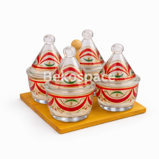 SERVICE DE TABLE 4 PIÈCES AVEC MOTIFS