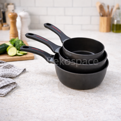 SET DE 3 CASSEROLES EN GRANIT