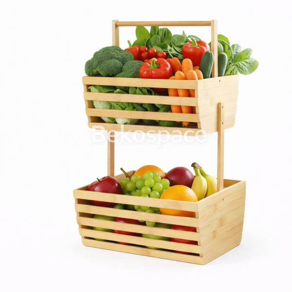 RANGEMENT 2 NIVEAUX EN BAMBOU