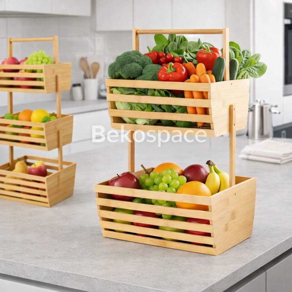 RANGEMENT 2 NIVEAUX EN BAMBOU