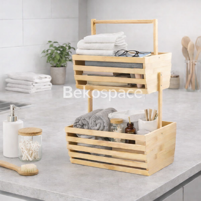 RANGEMENT 2 NIVEAUX EN BAMBOU