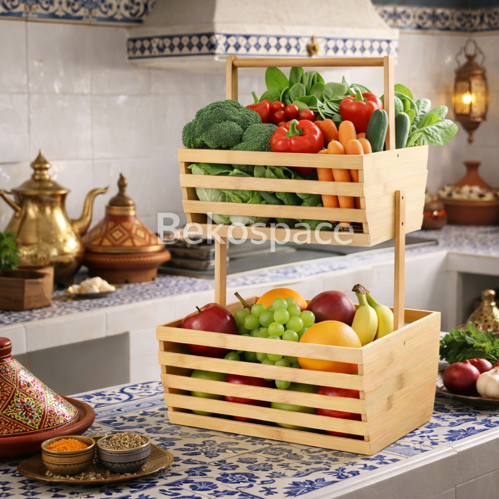 RANGEMENT 2 NIVEAUX EN BAMBOU