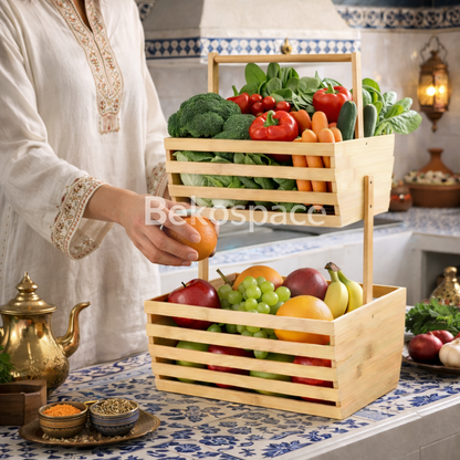 RANGEMENT 2 NIVEAUX EN BAMBOU