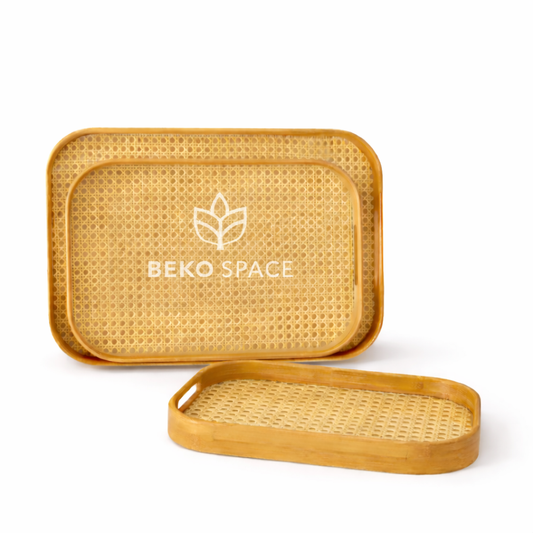 ENSEMBLE DE 3 PLATEAUX BAMBOU