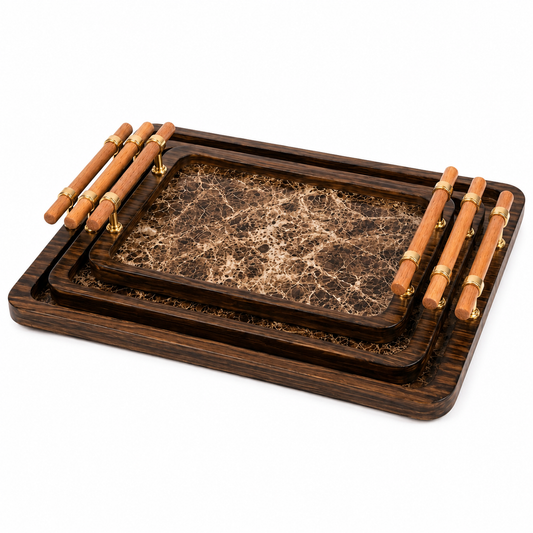 Set de 3 Plateaux Marbre | La Touche Douce & Naturelle