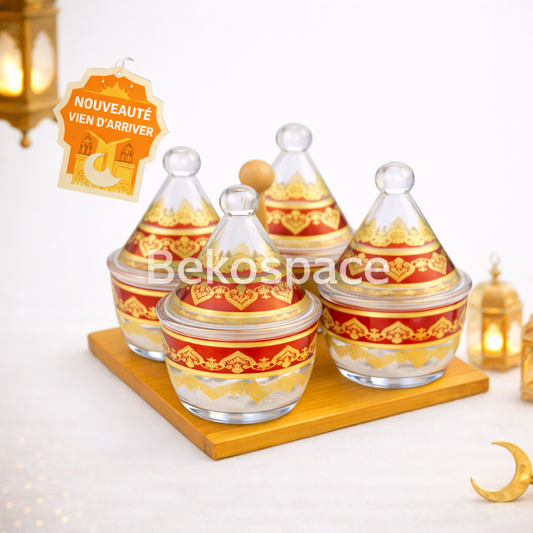 SERVICE DE TABLE 4 PIÈCES MOTIFS BERBÈRES