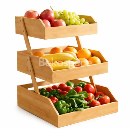 Support de Rangement 3 Niveaux en Bambou