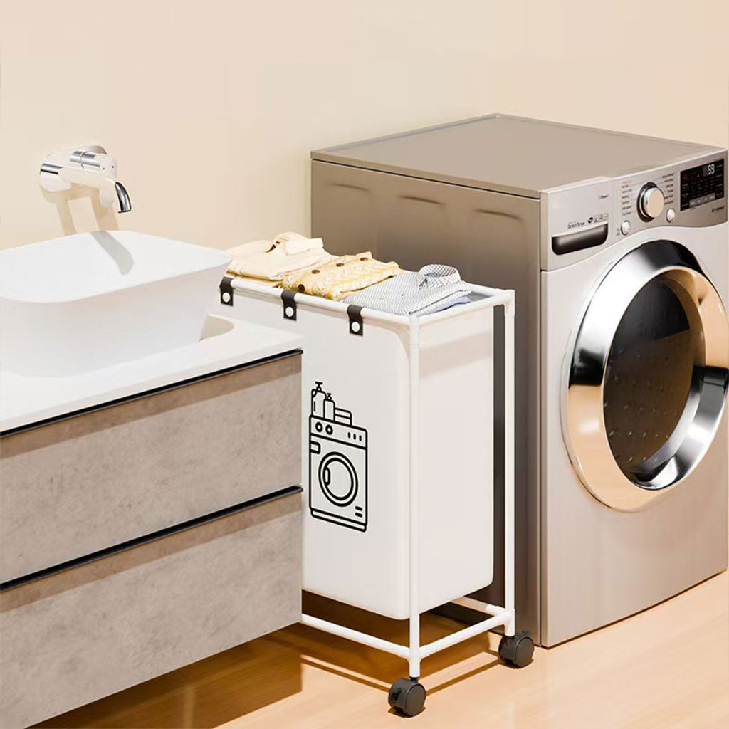 PANIER A LINGE SUR ROULETTES