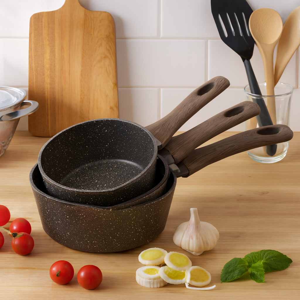 3 CASSEROLES EN GRANITE